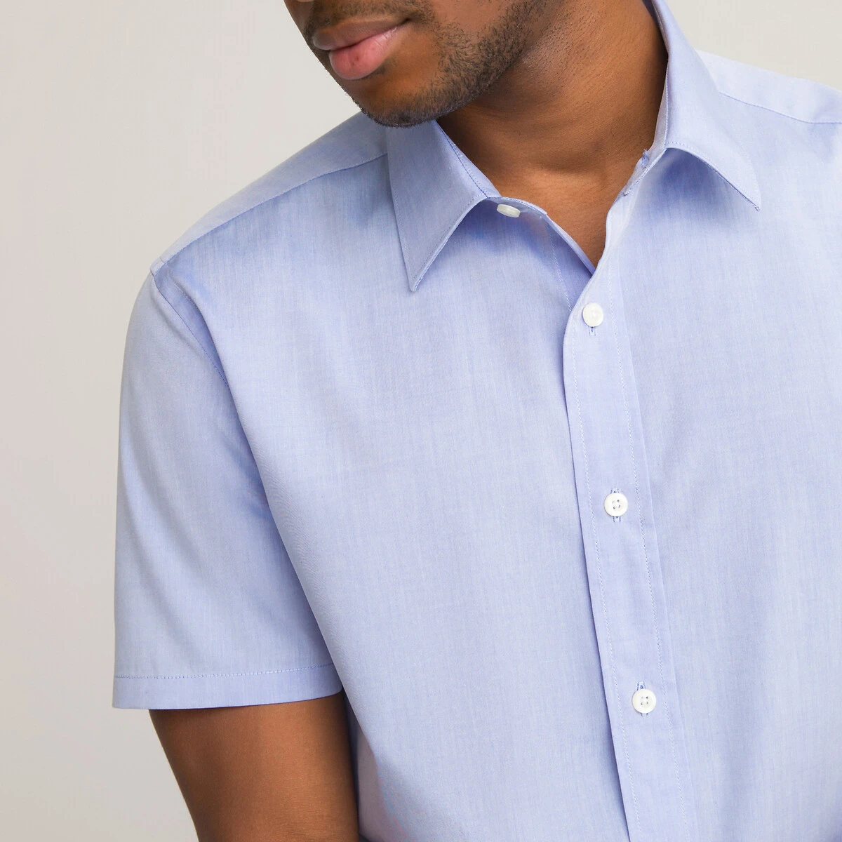 Chemise Droite, Manches Courtes En Popeline 3 Chemise Droite, Manches Courtes En Popeline – Image 3