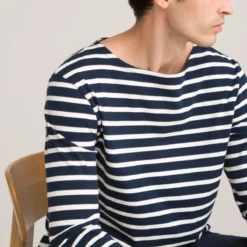 T-shirt Col Rond Manches Longues Rayé En Coton Bio 8 T-shirt Col Rond Manches Longues Rayé En Coton Bio -Mode Décontractée 58a0e618820450cccf6ccbd9fab924e4