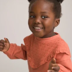 Sweat Col Rond En Molleton Et Broderie Anglaise