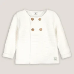 Gilet Tricot Point Mousse Coton Bio