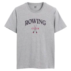 T-shirt Broderie Printé Col Rond, Coton Bio -Mode Décontractée 610f187e8e946e8de2ecd96894b8e484