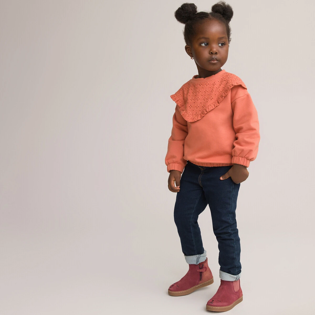 Sweat Col Rond En Molleton Et Broderie Anglaise 2 Sweat Col Rond En Molleton Et Broderie Anglaise – Image 2