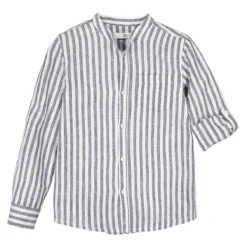 Chemise Col Mao Rayée, Lin Mélangé 3-12 Ans 10 Chemise Col Mao Rayée, Lin Mélangé 3-12 Ans -Mode Décontractée 6281381342bbfba8baecc3ed20b747a3