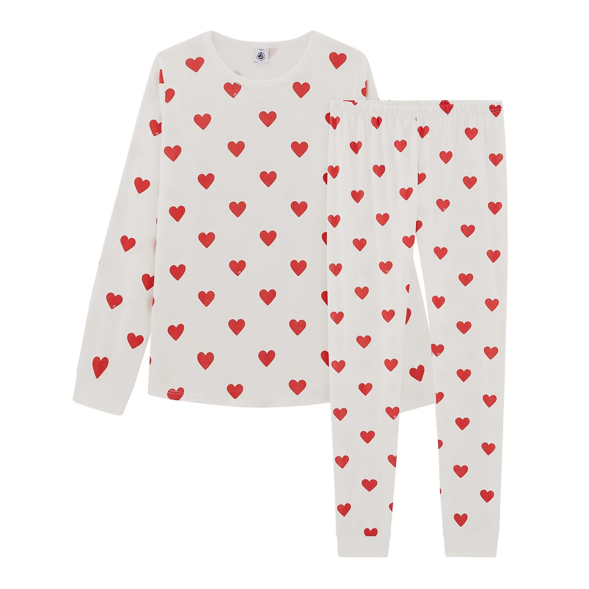 PETIT BATEAU Pyjama 2 Pièces Manches Longues Imprimé Cœurs 1 PETIT BATEAU Pyjama 2 Pièces Manches Longues Imprimé Cœurs