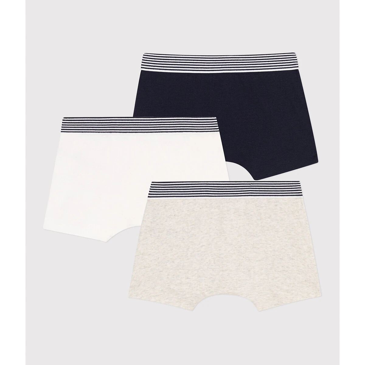 PETIT BATEAU Lot De 3 Boxers Unis En Coton 2 PETIT BATEAU Lot De 3 Boxers Unis En Coton – Image 2