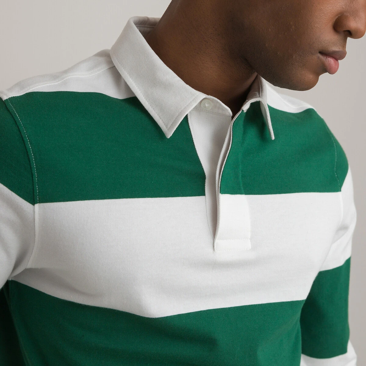 Polo Rayé En Coton, Manches Longues 3 Polo Rayé En Coton, Manches Longues – Image 3