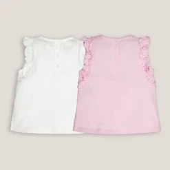 Lot De 2 Débardeurs à Volants 9 Lot De 2 Débardeurs à Volants -Mode Décontractée 67564fd9c05676276dfd01add85c4e9e