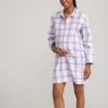 Chemise De Nuit Maternité Manches Longues Flanelle