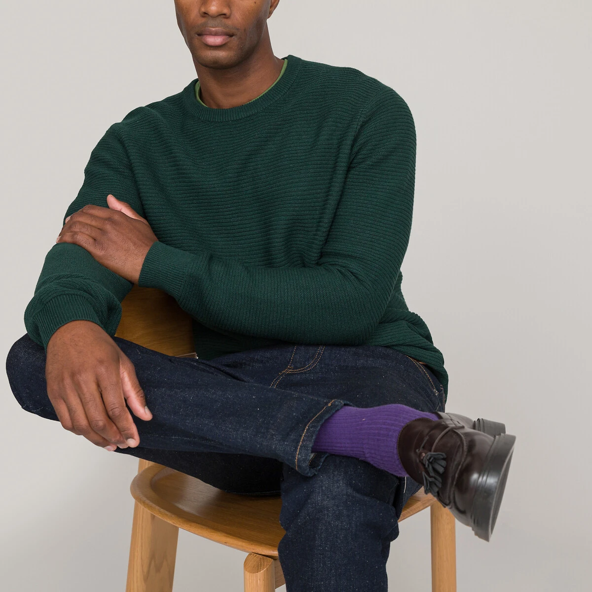 Pull Col Rond Point Fantaisie En Mérinos Et Acryli 3 Pull Col Rond Point Fantaisie En Mérinos Et Acryli – Image 3