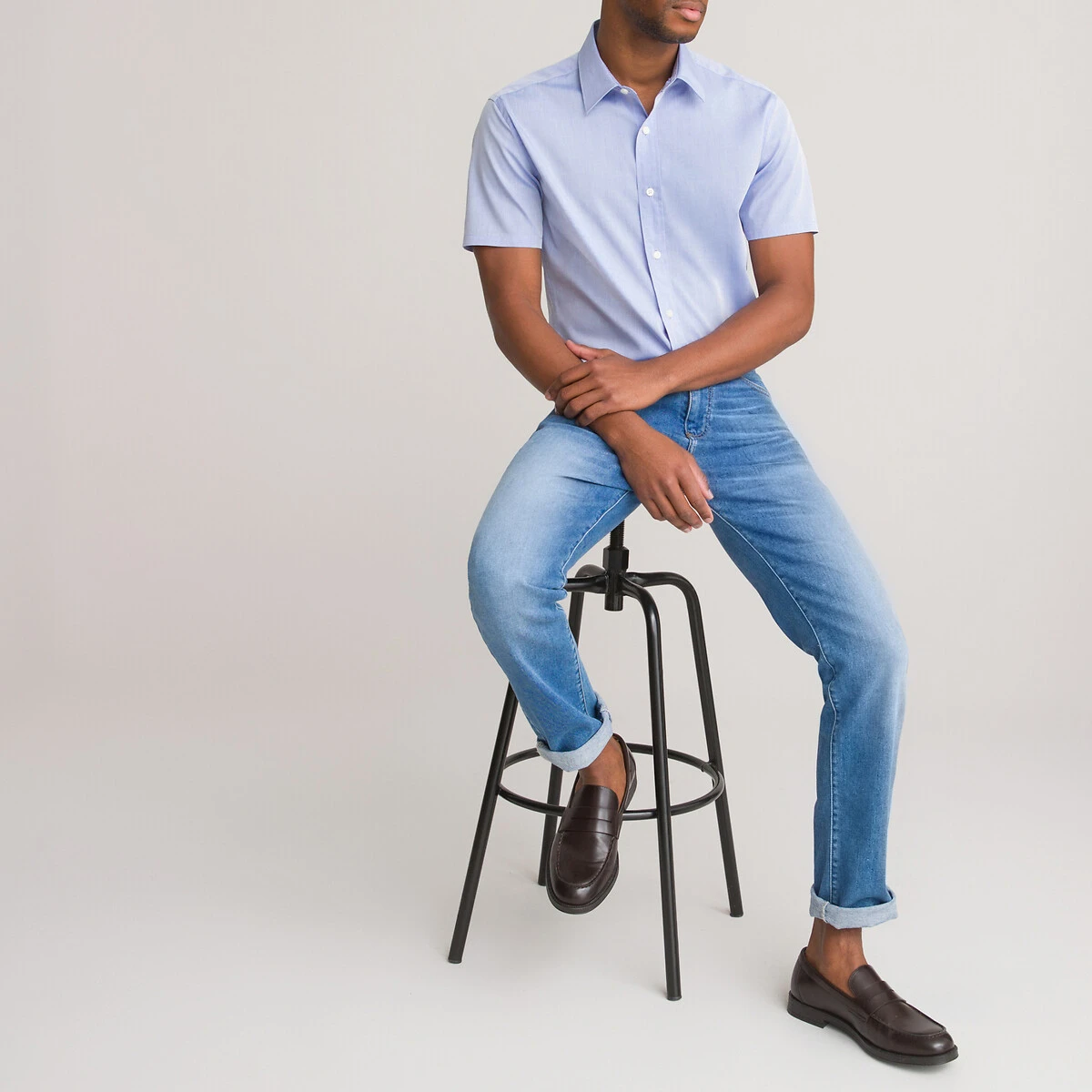 Chemise Droite, Manches Courtes En Popeline 2 Chemise Droite, Manches Courtes En Popeline – Image 2