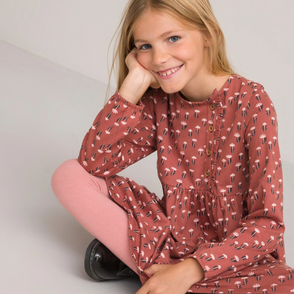 Robe Manches Longues Imprimé Fleurs 2 Robe Manches Longues Imprimé Fleurs – Image 2