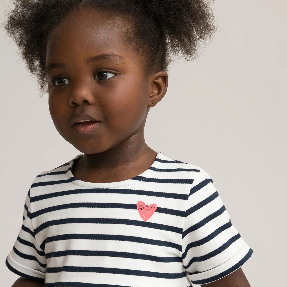 Robe Rayée Manches Courtes, Molleton En Coton Bio 2 Robe Rayée Manches Courtes, Molleton En Coton Bio – Image 2