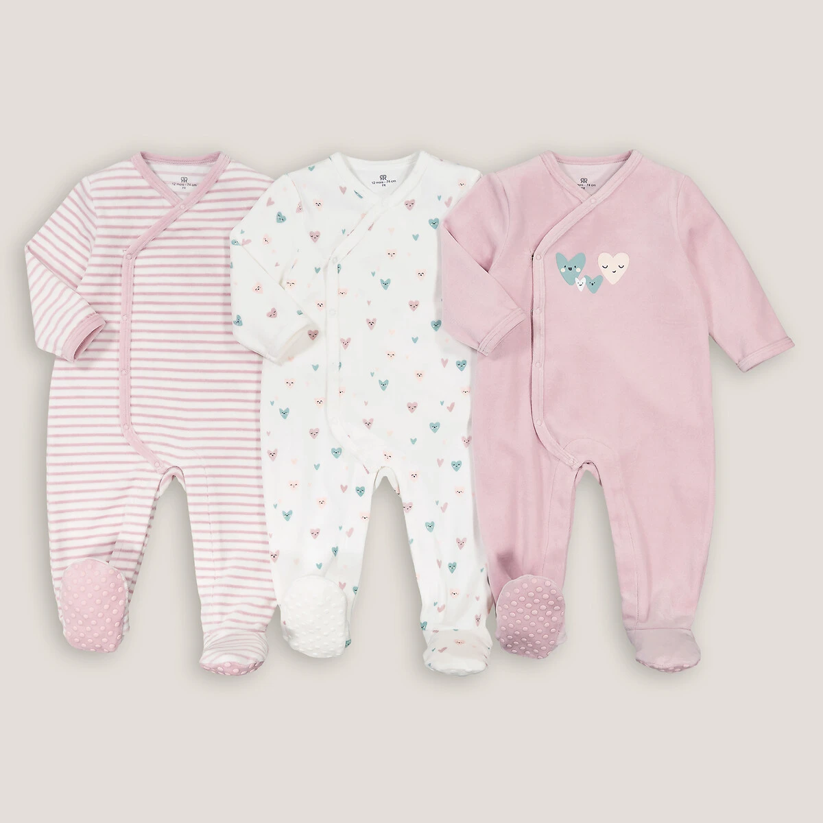 Lot De 3 Pyjamas 1 Pièce Velours 1 Lot De 3 Pyjamas 1 Pièce Velours