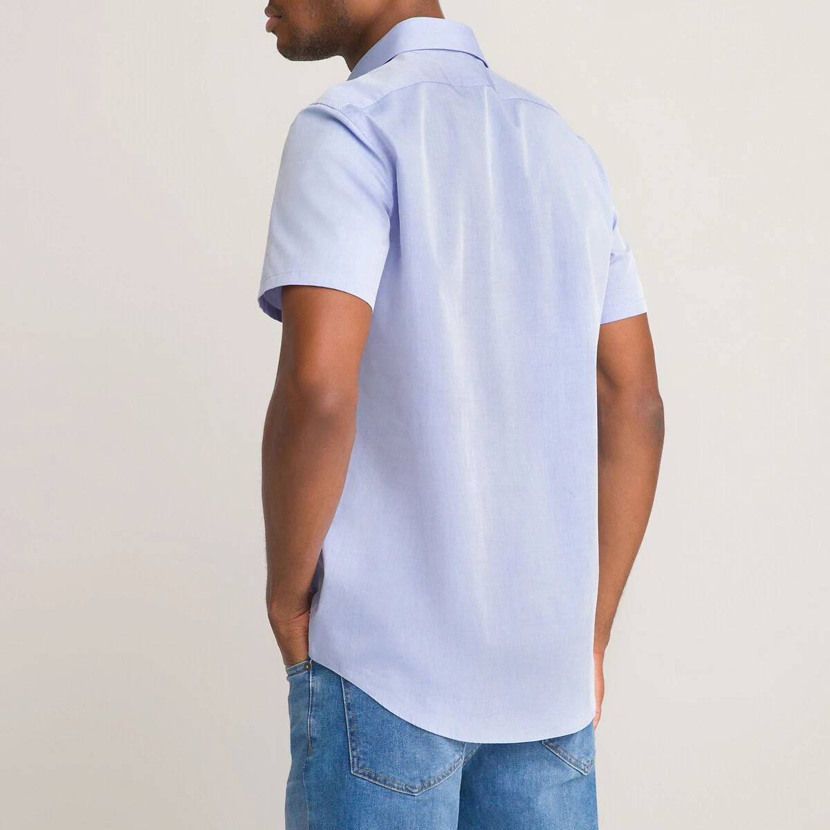 Chemise Droite, Manches Courtes En Popeline 4 Chemise Droite, Manches Courtes En Popeline – Image 4