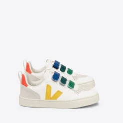 Veja Baskets Scratchées En Cuir V-10 CHROMEFREE