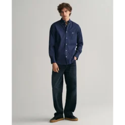 Gant Chemise Droite En Popeline Unie -Mode Décontractée 77bdf41a72b49013596f06adedfaac28