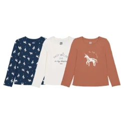 Lot De 3 T-shirts Manches Longues Imprimés Licorne -Mode Décontractée 7a24629b0699c45f96005a55fe595df3