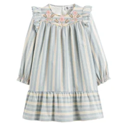 Robe Manches Longues Rayée