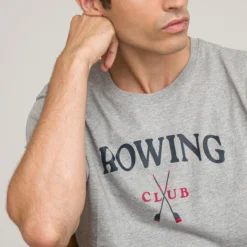 T-shirt Broderie Printé Col Rond, Coton Bio