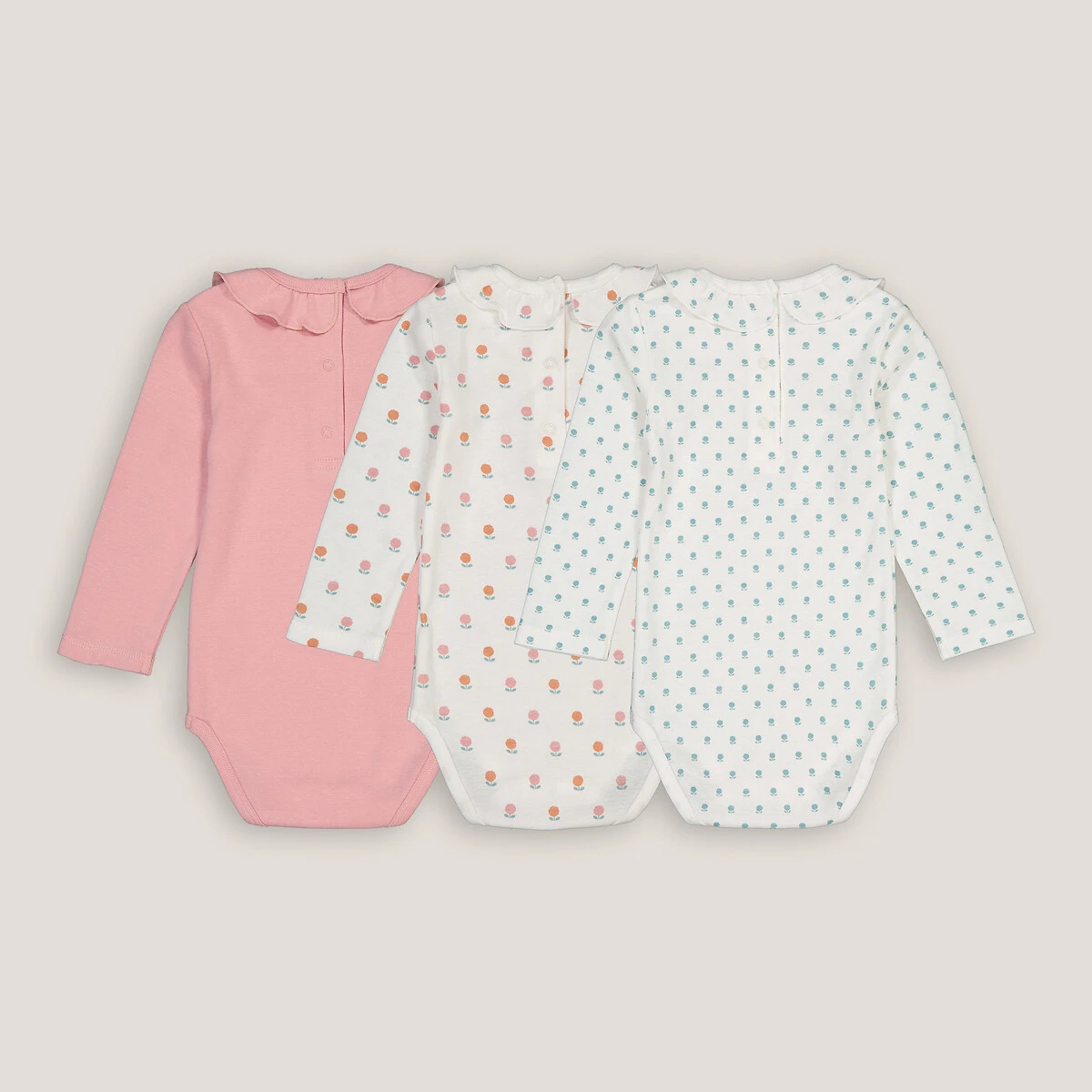 Lot De 3 Bodies Manches Longues à Col Volanté 2 Lot De 3 Bodies Manches Longues à Col Volanté – Image 2