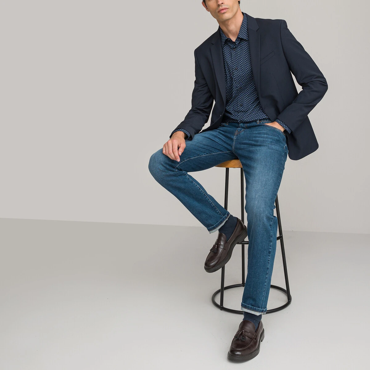 Chemise Droite Imprimée, Manches Longues 2 Chemise Droite Imprimée, Manches Longues – Image 2