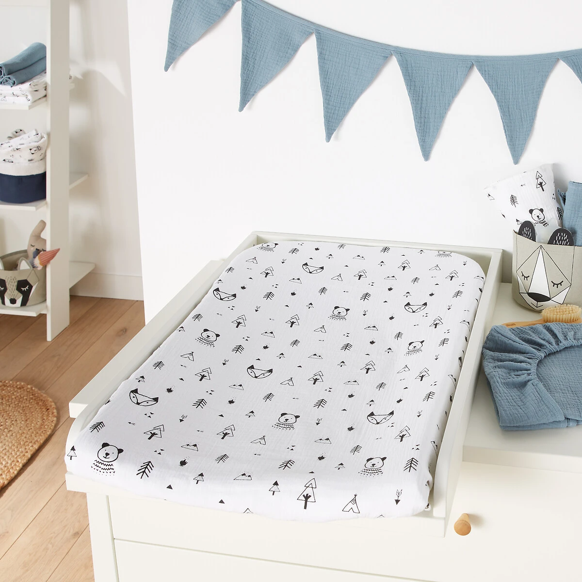 Lot De 3 Langes Bébé En Gaze De Coton, Forest Camp 6 Lot De 3 Langes Bébé En Gaze De Coton, Forest Camp – Image 6