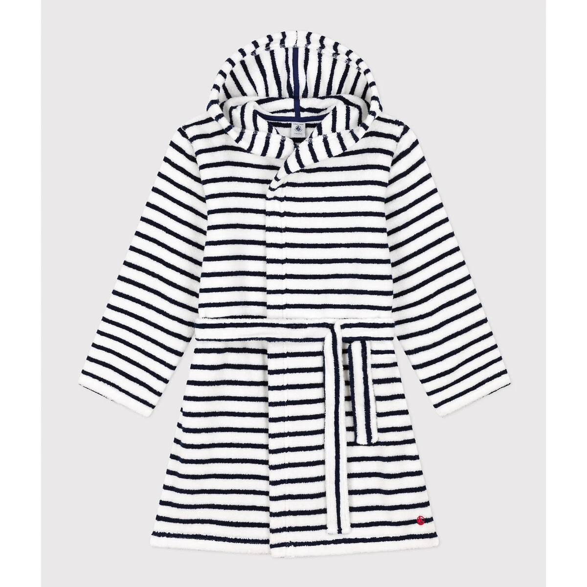 PETIT BATEAU Peignoir à Capuche Rayé En éponge 1 PETIT BATEAU Peignoir à Capuche Rayé En éponge