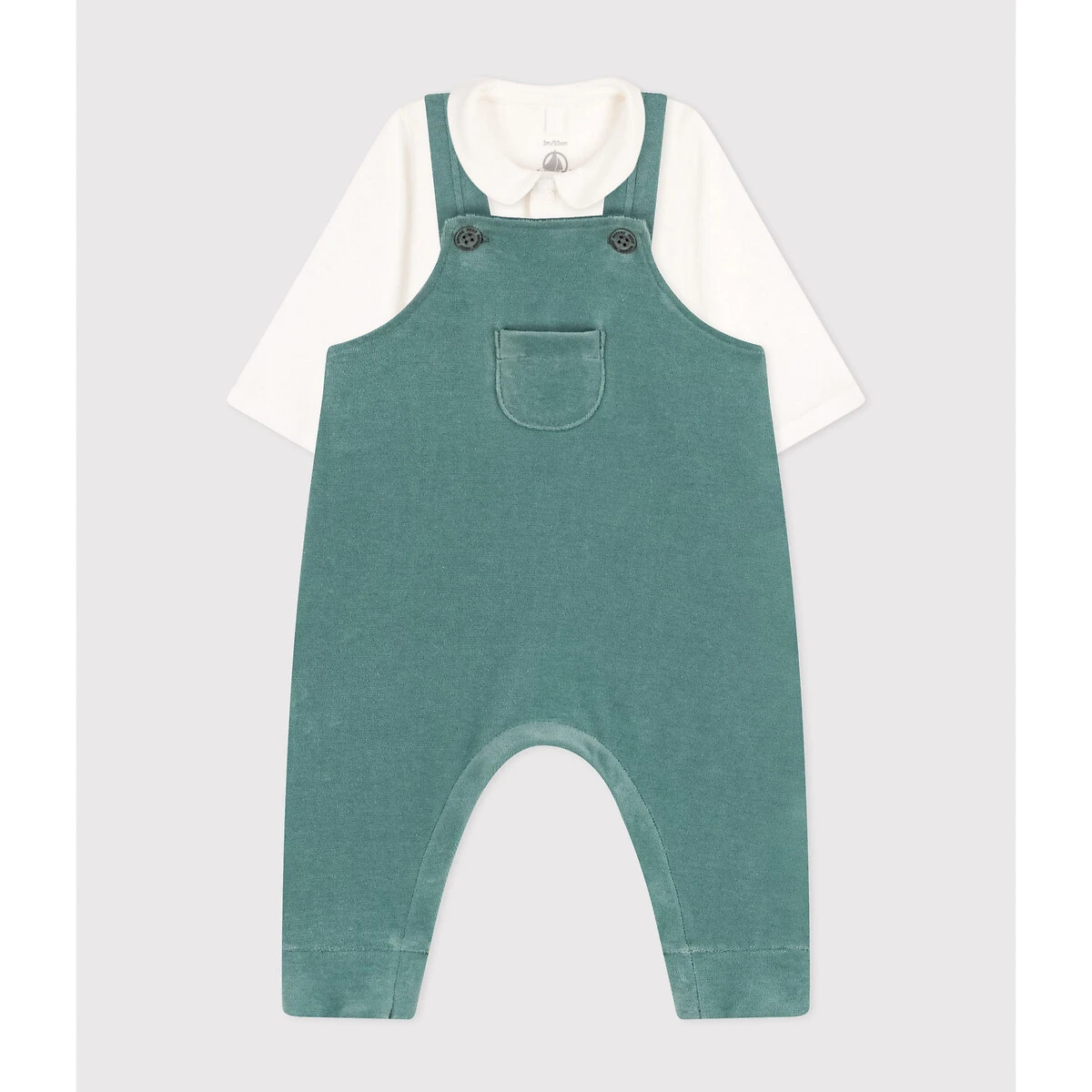 PETIT BATEAU Ensemble Salopette En Velours Et Body 1 PETIT BATEAU Ensemble Salopette En Velours Et Body