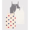 PETIT BATEAU Lot 3 Maillots De Corps à Bretelles