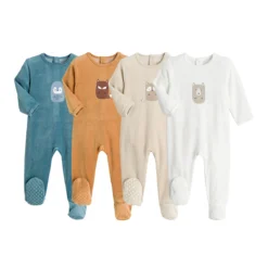 Lot De 4 Pyjamas Velours Coton