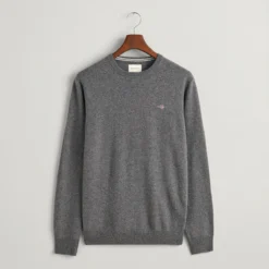 Gant Pull Col Rond En Lambswool -Mode Décontractée 8866443f842411d5465e5be7489b1ac9