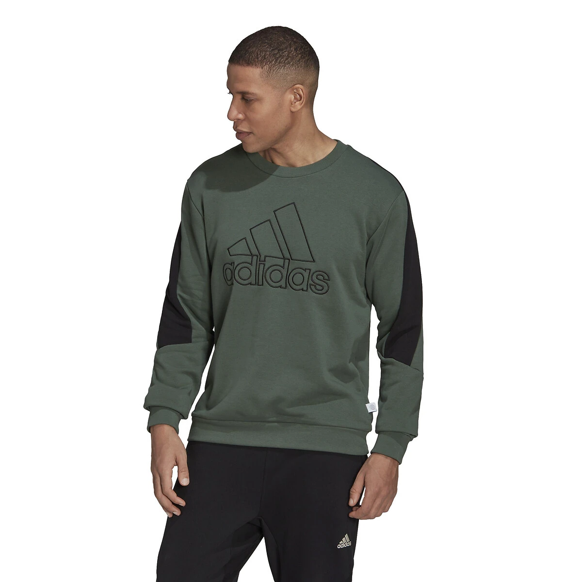 ADIDAS PERFORMANCE Sweat Col Rond Bicolore Logo Badge Of Sport 1 ADIDAS PERFORMANCE Sweat Col Rond Bicolore Logo Badge Of Sport