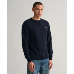 Gant Pull Col Rond En Lambswool -Mode Décontractée 8cde9773db1d9d29a1d9b7e0c795055b
