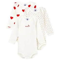 PETIT BATEAU Lot De 3 Bodies Manches Longue