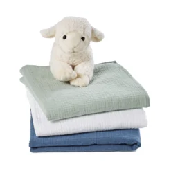 Lot De 3 Maxi Langes Gaze De Coton, Kumla