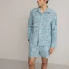 Pyjashort Imprimé Rayé Manches Longues