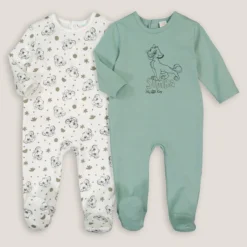 Lot De 2 Pyjamas Coton Bio