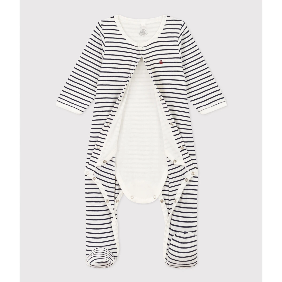 PETIT BATEAU Bodyjama à Rayures En Coton 3 PETIT BATEAU Bodyjama à Rayures En Coton – Image 3
