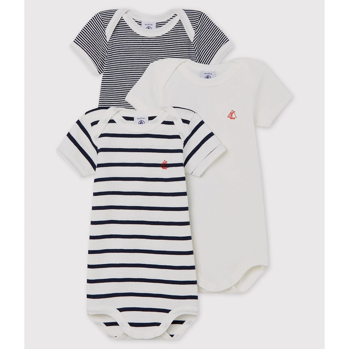 PETIT BATEAU Lot De 3 Bodies 3 Mois - 3 Ans 1 PETIT BATEAU Lot De 3 Bodies 3 Mois - 3 Ans
