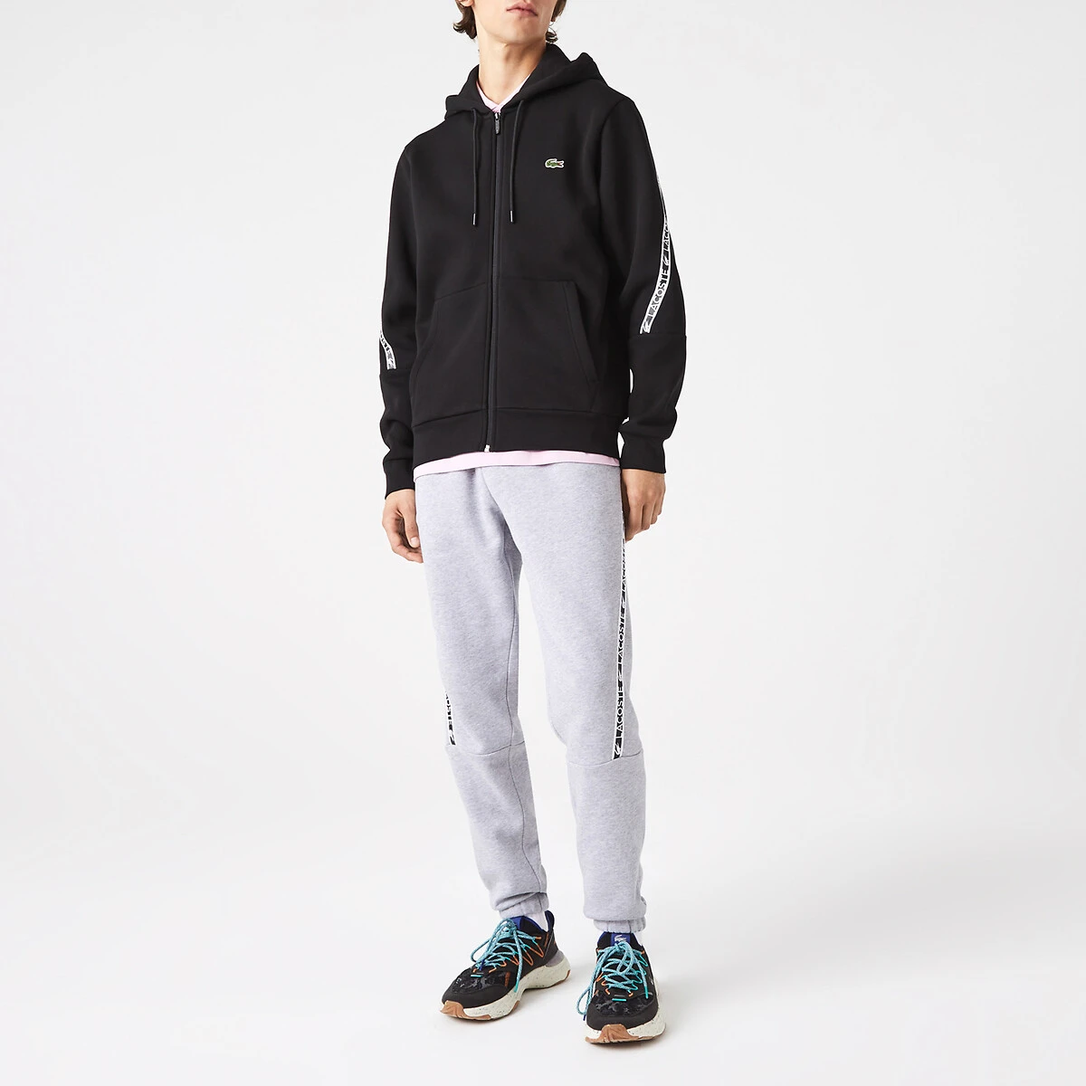 Lacoste Sweat Zippé à Capuche à Bandes Siglées 6 Lacoste Sweat Zippé à Capuche à Bandes Siglées – Image 6