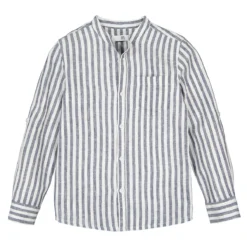 Chemise Col Mao Rayée, Lin Mélangé 3-12 Ans 9 Chemise Col Mao Rayée, Lin Mélangé 3-12 Ans -Mode Décontractée 994661125a22e245c19f3686b32b7f14