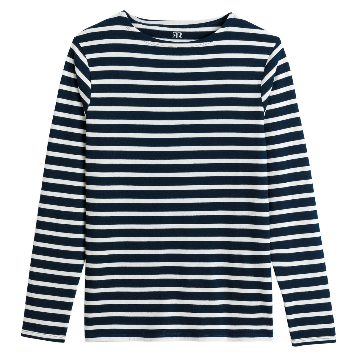 T-shirt Col Rond Manches Longues Rayé En Coton Bio 5 T-shirt Col Rond Manches Longues Rayé En Coton Bio – Image 5