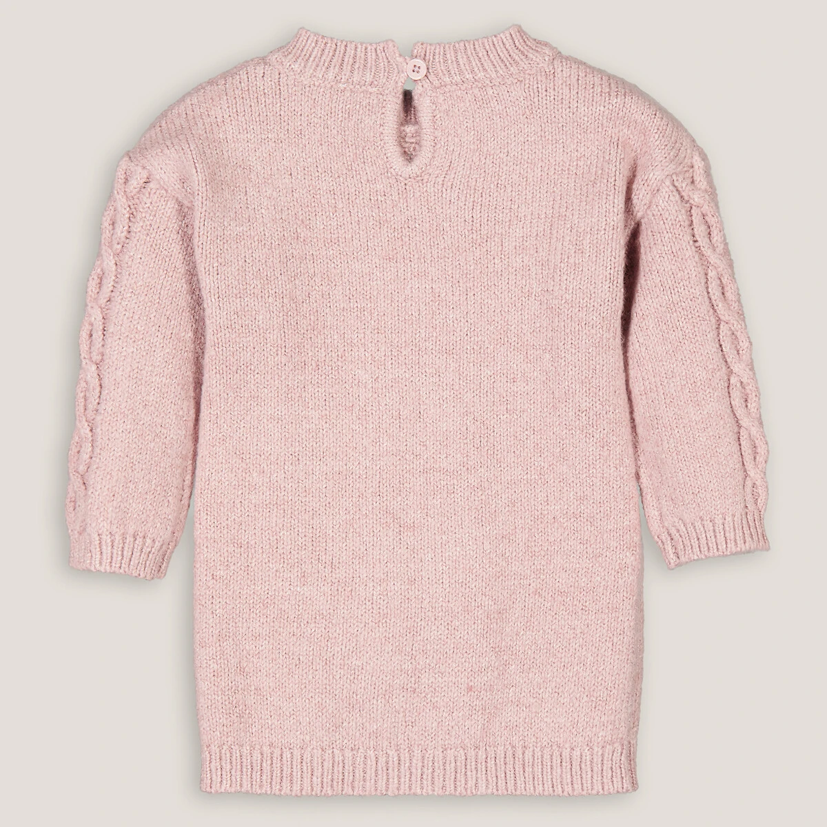 Robe-pull Droite Manches Longues, Maille Torsadée 6 Robe-pull Droite Manches Longues, Maille Torsadée – Image 6