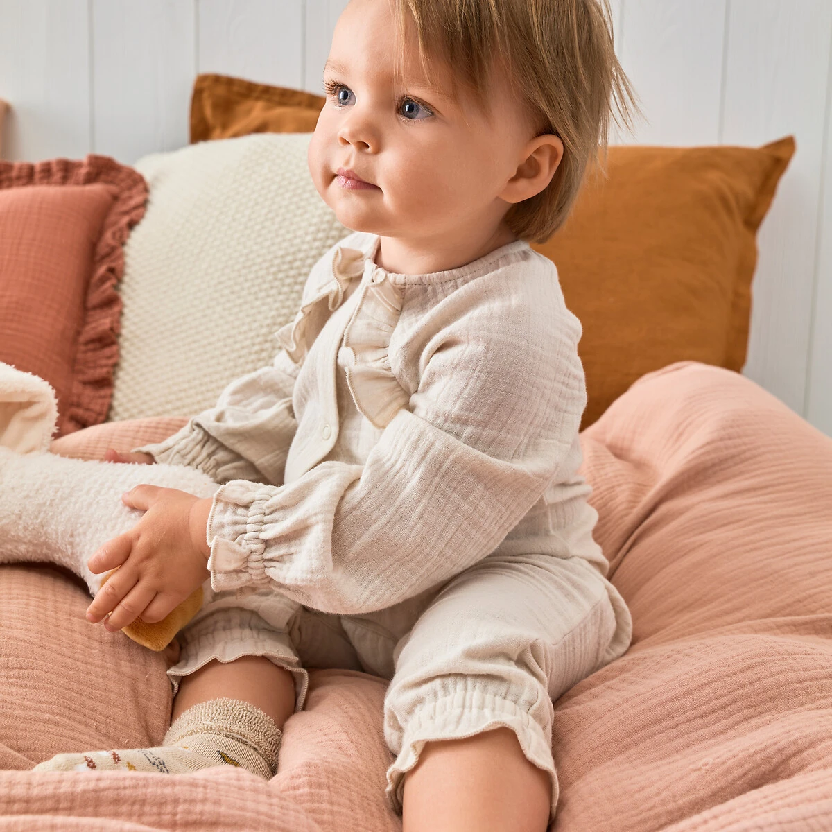 Combinaison Longue à Volants, Gaze De Coton 5 Combinaison Longue à Volants, Gaze De Coton – Image 5