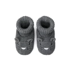 Chaussons à Enfiler En Tricot Borderie Souris