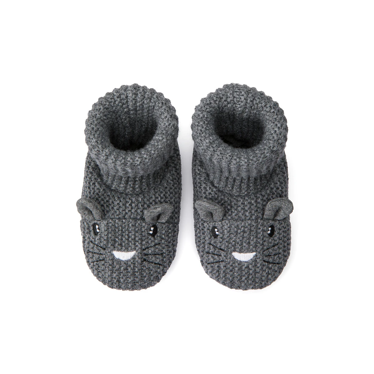 Chaussons à Enfiler En Tricot Borderie Souris 1 Chaussons à Enfiler En Tricot Borderie Souris