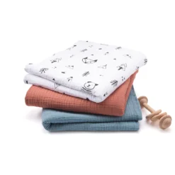 Lot De 4 Langes Bébé En Gaze De Coton, Forest Camp -Mode Décontractée 9f4ca7b80dcb33c65f8b6171f8233bec 1