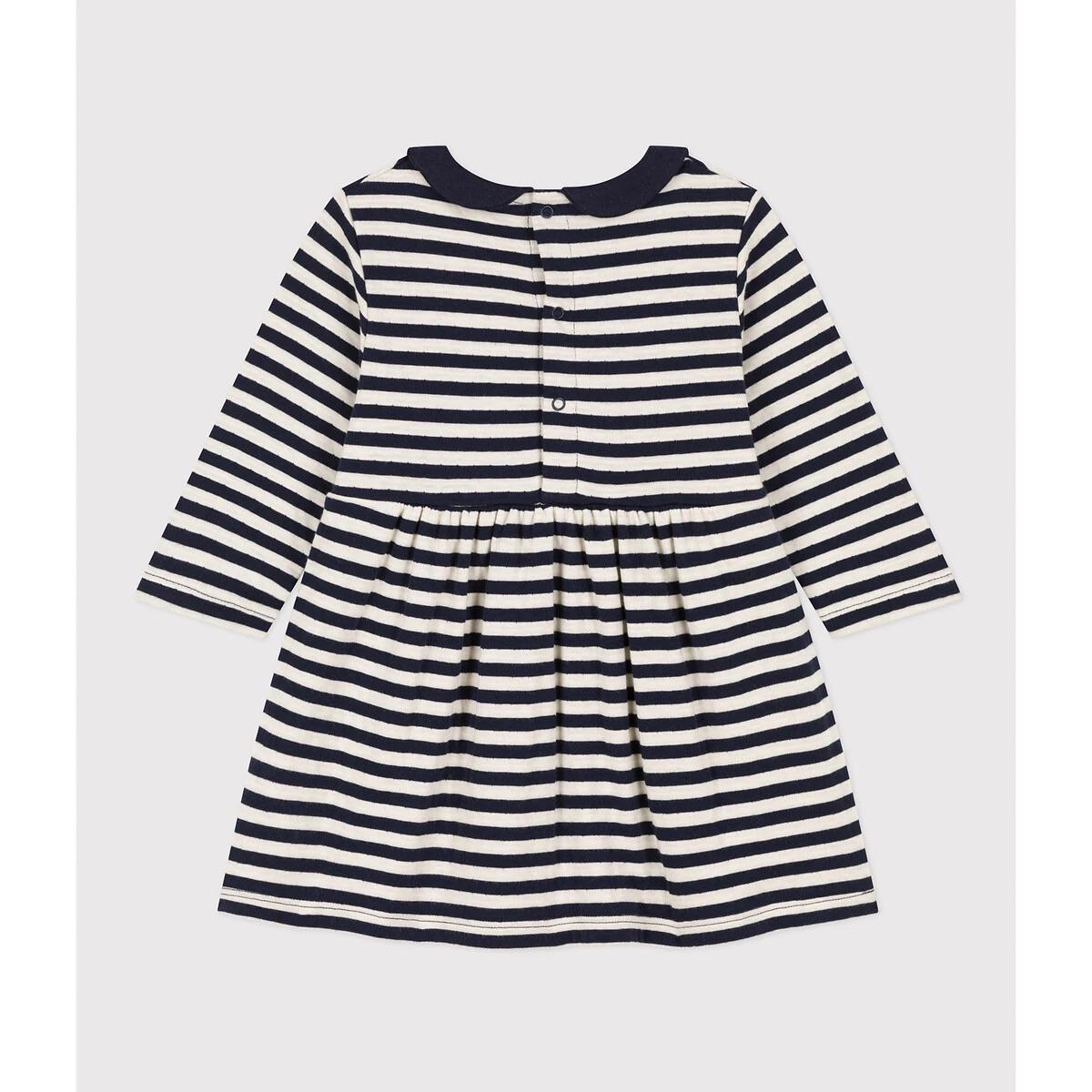 PETIT BATEAU Robe Manches Longues En Tubique Rayé 2 PETIT BATEAU Robe Manches Longues En Tubique Rayé – Image 2