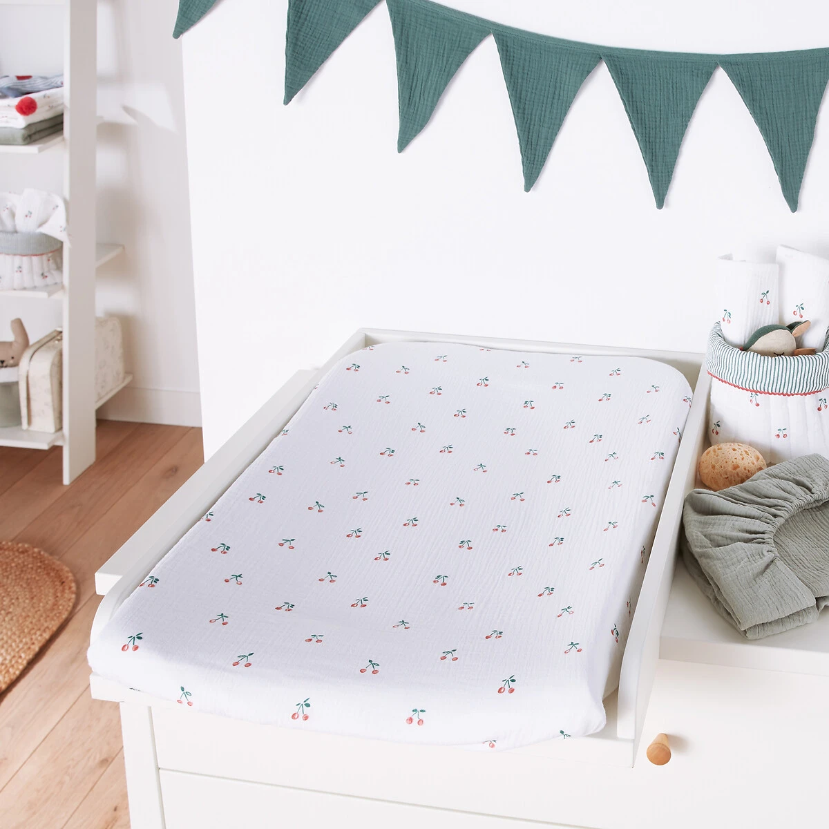 Lot De 2 Langes Fantaisie Gaze De Coton, Griotte 2 Lot De 2 Langes Fantaisie Gaze De Coton, Griotte – Image 2