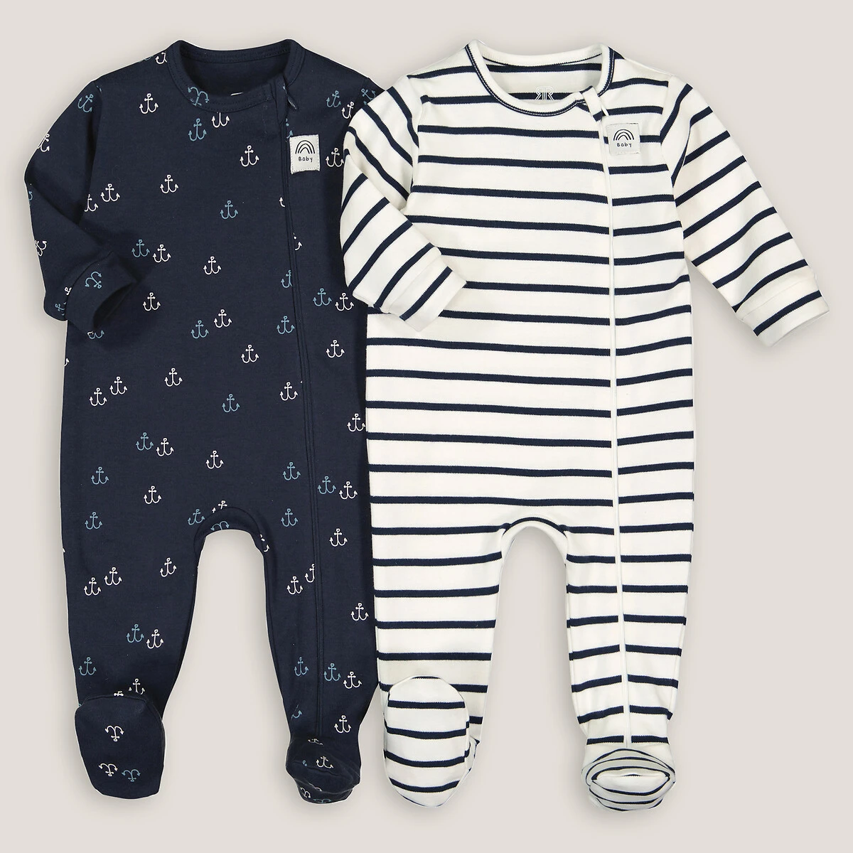 Lot De 2 Pyjamas Zippés Imprimé Marin 1 Lot De 2 Pyjamas Zippés Imprimé Marin